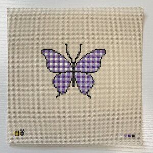 Gingham Butterfly Needlepoint Canvas